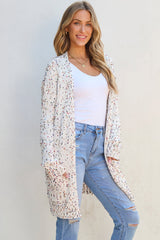 Ailany Confetti Rib Knit Long Sleeve Cardigan