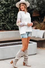 Raelynn Floral Patchwork Casual Sweatshirt