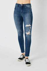 Judy Blue Full Size High Waist Distressed Skinny Jeans