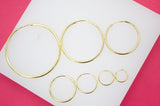 18K Gold Filled Slim Endless Hoop Stud Earrings (K106, 107, 108)