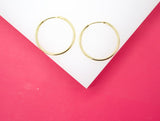 18K Gold Filled Slim Endless Hoop Stud Earrings (K106, 107, 108)