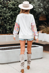 Raelynn Floral Patchwork Casual Sweatshirt