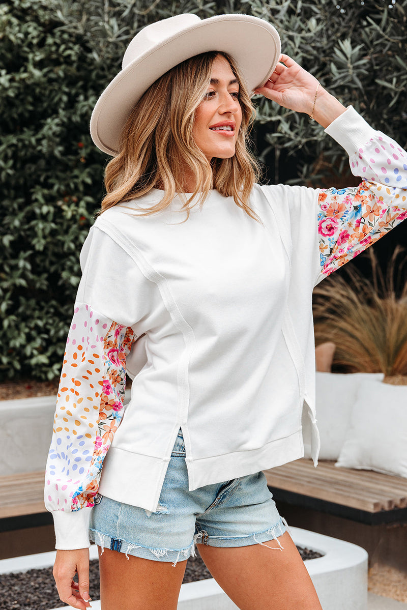 Raelynn Floral Patchwork Casual Sweatshirt